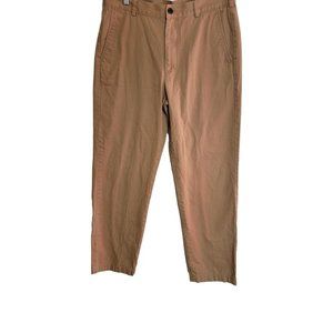 Brooks Brothers 346 Men's Flat Front Khaki Chino Pants 100% Cotton Size 34 x 32
